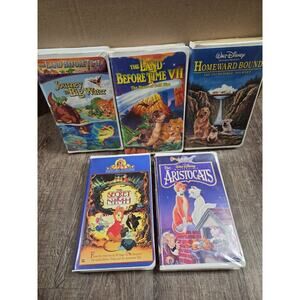 Land Before Time Homeward Bound Secret of Nimph Aristocats VHS Lot of 5 Tapes